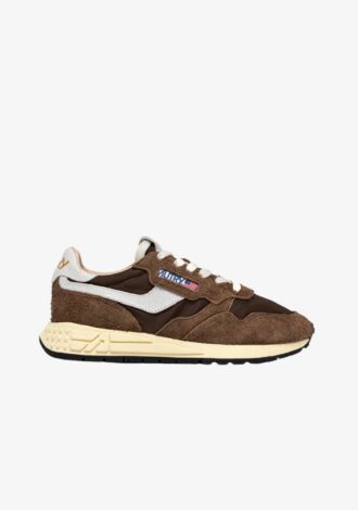 Reelwind Low Sneakers In White And Tundra Nylon And Suede