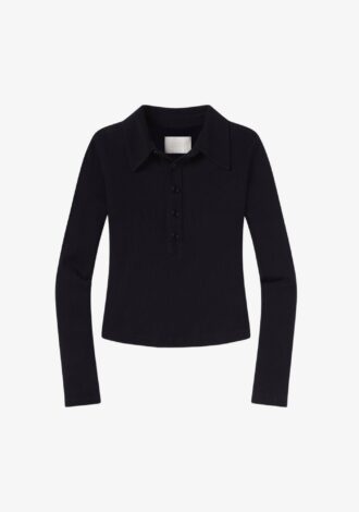 Long Sleeve 60’s Polo In Navy