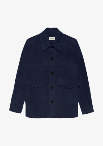 Kaylee Suede Shirt Jacket Navy