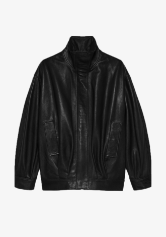 Paula Leather Funnel Neck Jacket