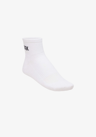 Cotton Crew Ankle Socks White
