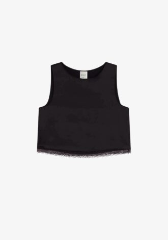 Barb Lace Crop Sleeveless Crew