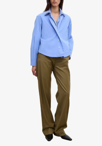 Cropped Shirt Mid Blue
