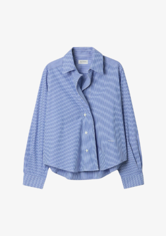 Cropped Shirt Blue Stripe