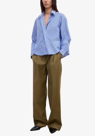 Cropped Shirt Blue Stripe