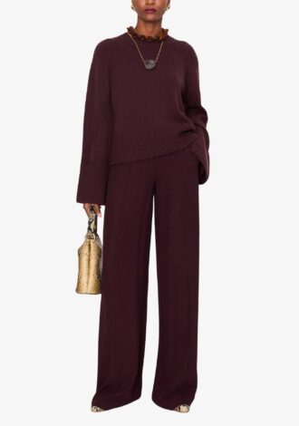 Dee Crepe Trousers Mahogany