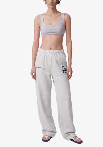 LA Serif Wide Sweatpant Heather Gray/Navy