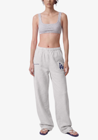 LA Serif Wide Sweatpant Heather Gray/Navy