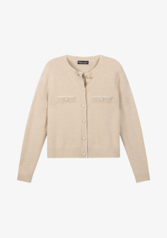 Scalloped Bouclé Cardigan