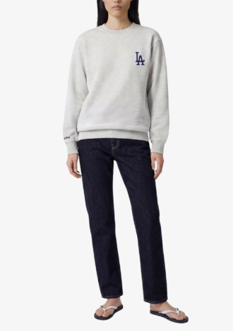 LA Serif Crewneck Heather Gray/Navy