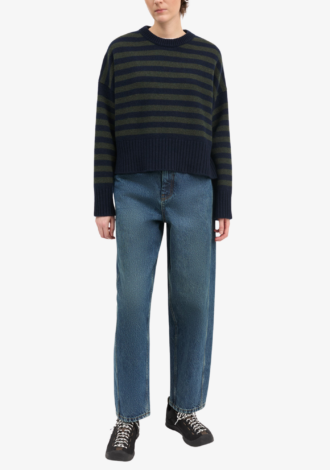 Campa Jumper Navy/Dark Green Stripe