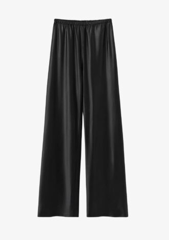 Bias Satin Pants Black
