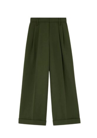Single Wool Twill Oversized Pleated Pants