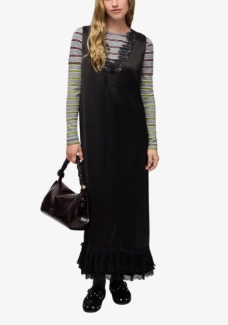 Fluid Satin Lace Dress