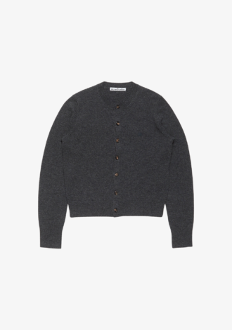 Keny Yak Wool Knit Cardigan Dark Grey Mélange