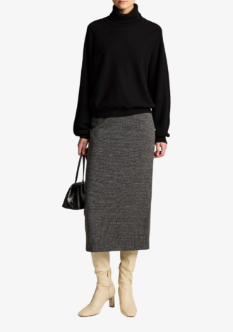 Wool-Cashmere Dolman-Sleeve Turtleneck Sweater