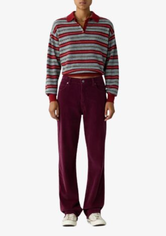 Collegiate Stripe Polo Carmine Combo