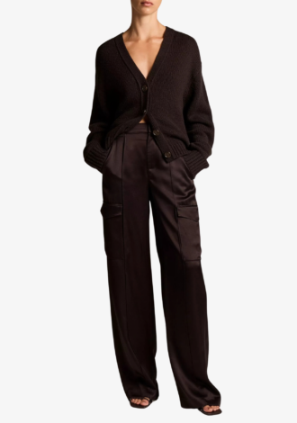Satin High-Waist Utility Trouser