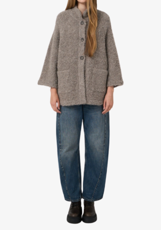 Oversized Bouclé Alpaca-Wool Cardigan
