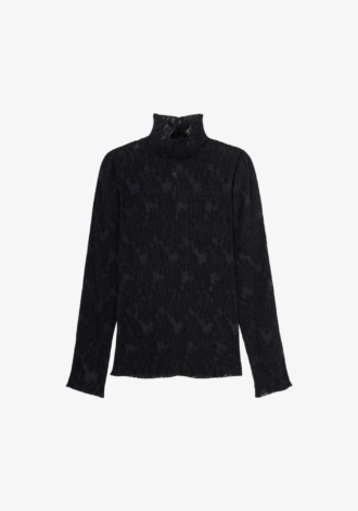Turtleneck in Black Fil Coupe