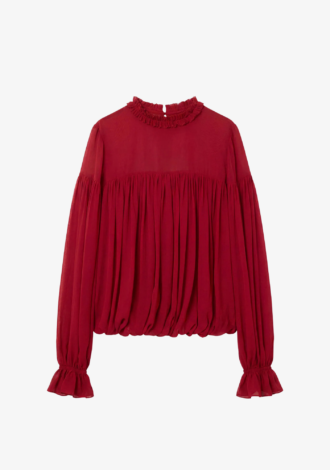 Pearl Long Sleeve Silk Blouse