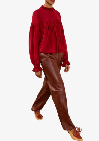 Pearl Long Sleeve Silk Blouse