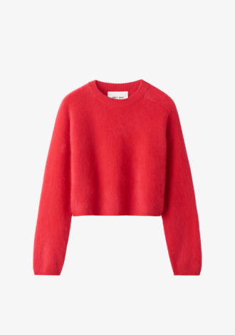 Brushed Crew Neck Sweater Rouge