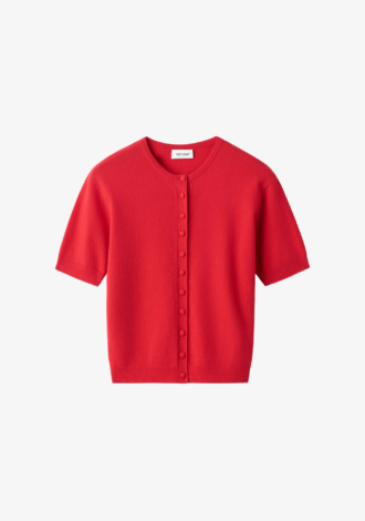 Short Sleeved Cardigan Rouge